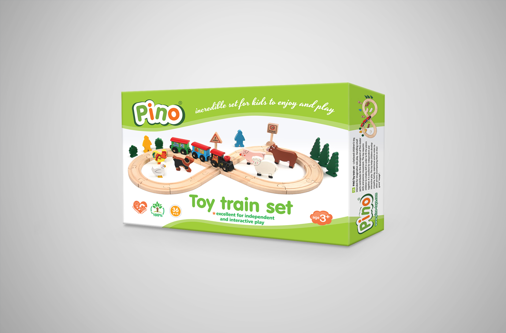 Dizajn Pino Toys train set ambalaze za igračke